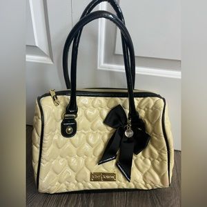 Betsey Johnson Cream and Black Shoulder Bag